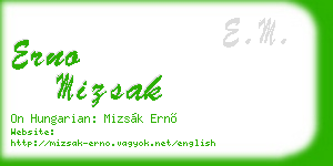 erno mizsak business card