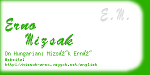 erno mizsak business card